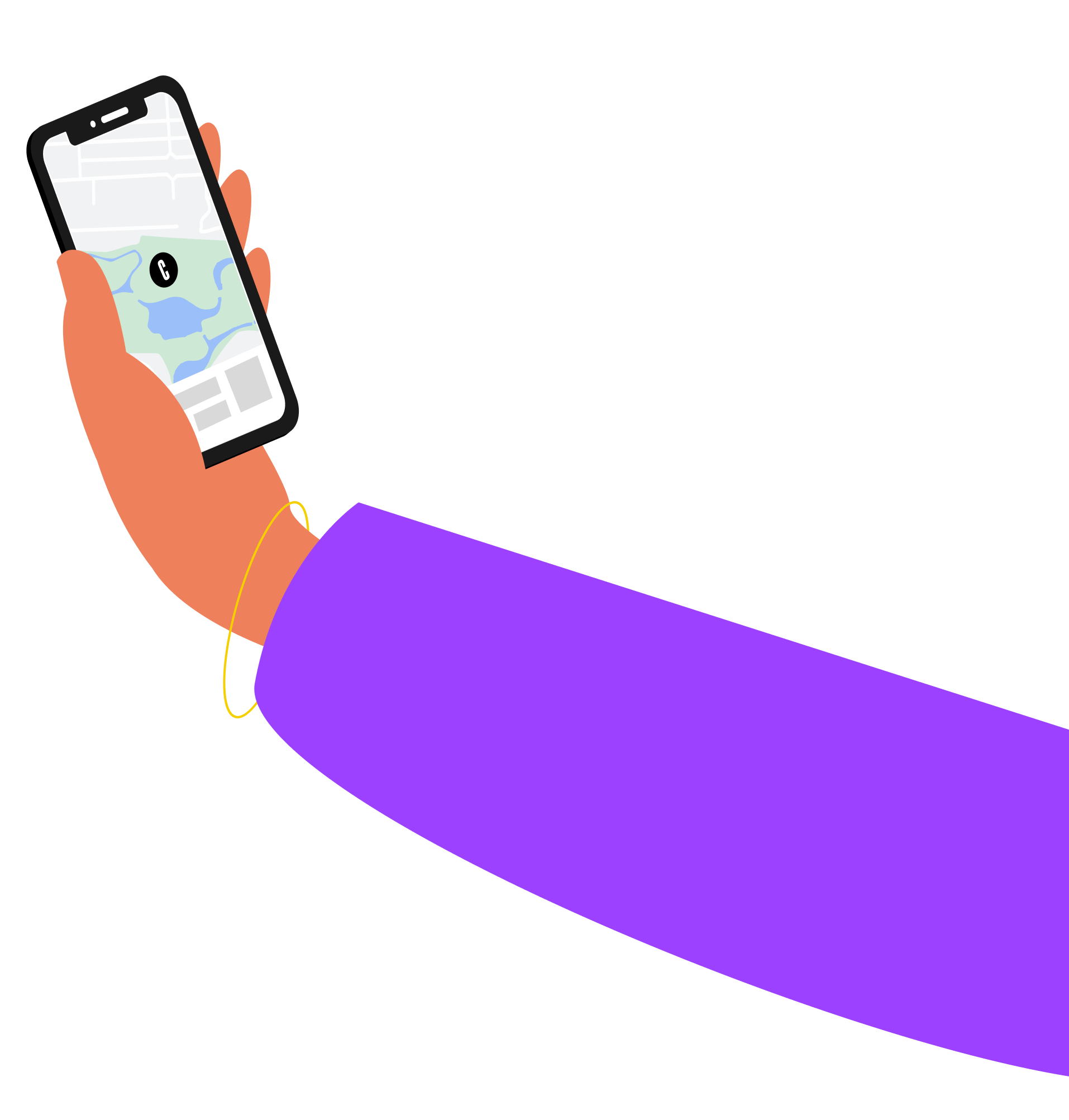 Hand holding a phone